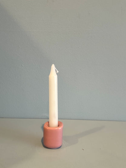 4” mini taper candle w/ holder