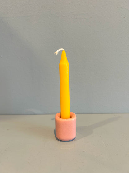 4” mini taper candle w/ holder