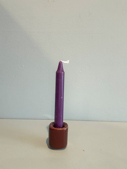 4” mini taper candle w/ holder
