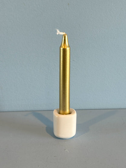 4” mini taper candle w/ holder