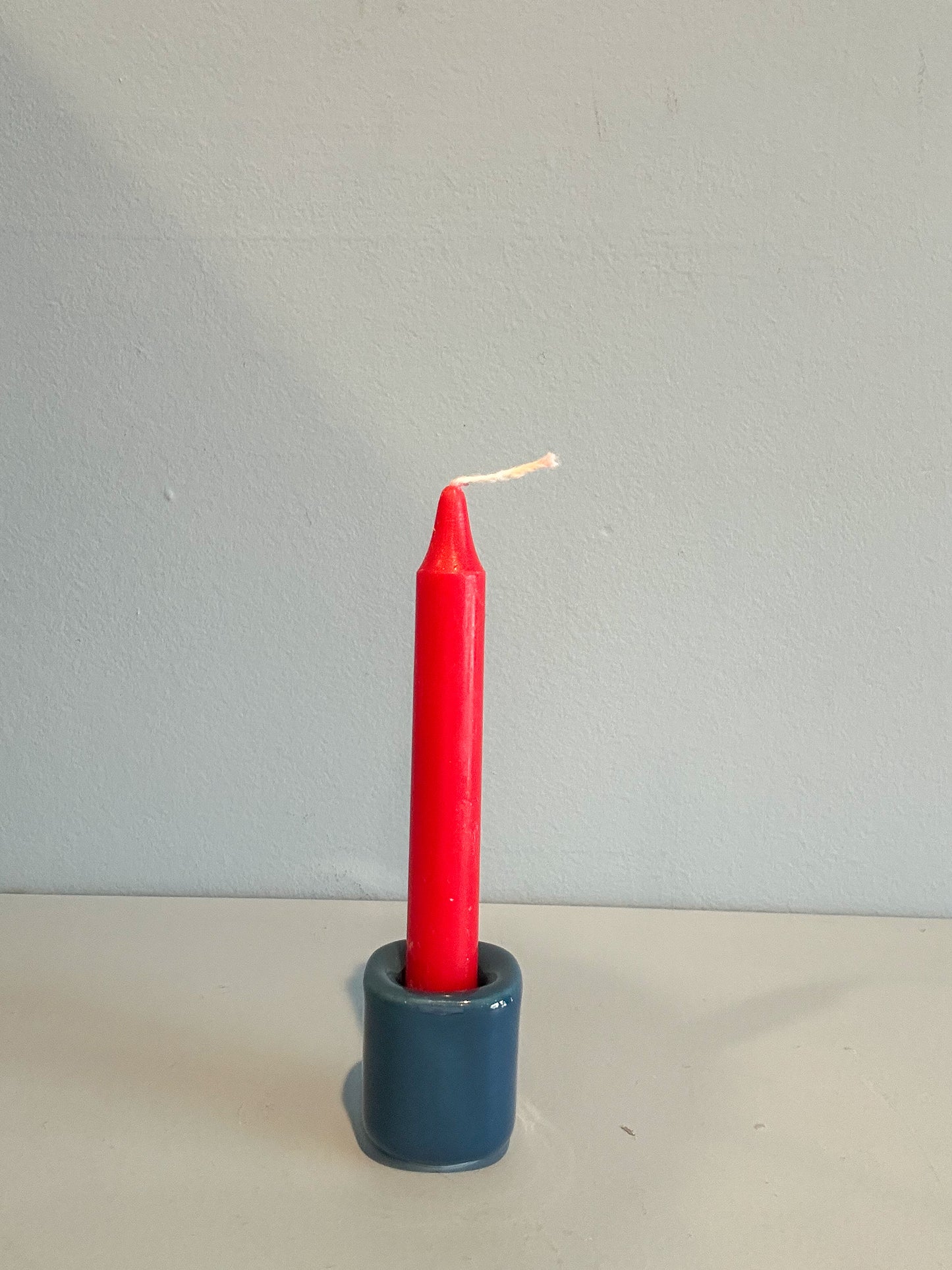 4” mini taper candle w/ holder