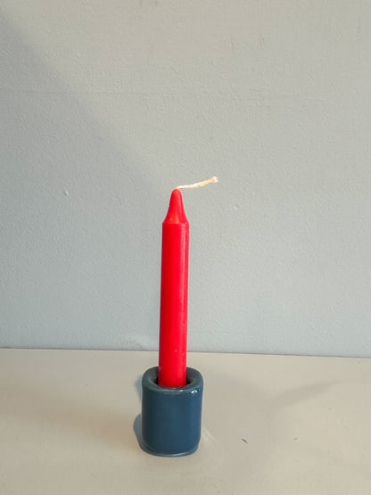 4” mini taper candle w/ holder