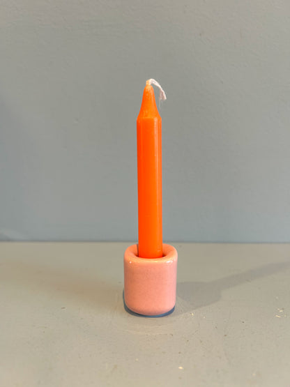 4” mini taper candle w/ holder