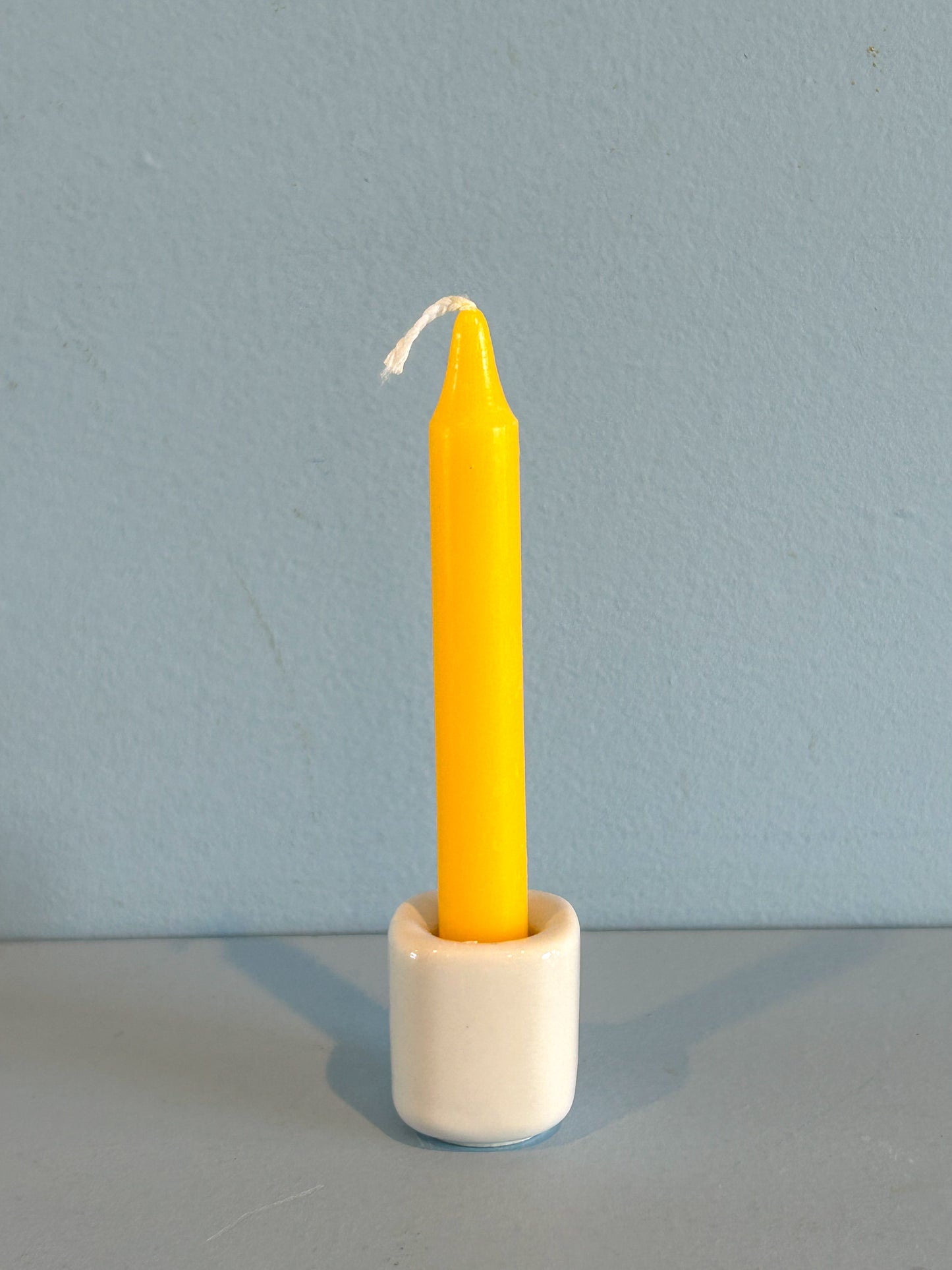 4” mini taper candle w/ holder