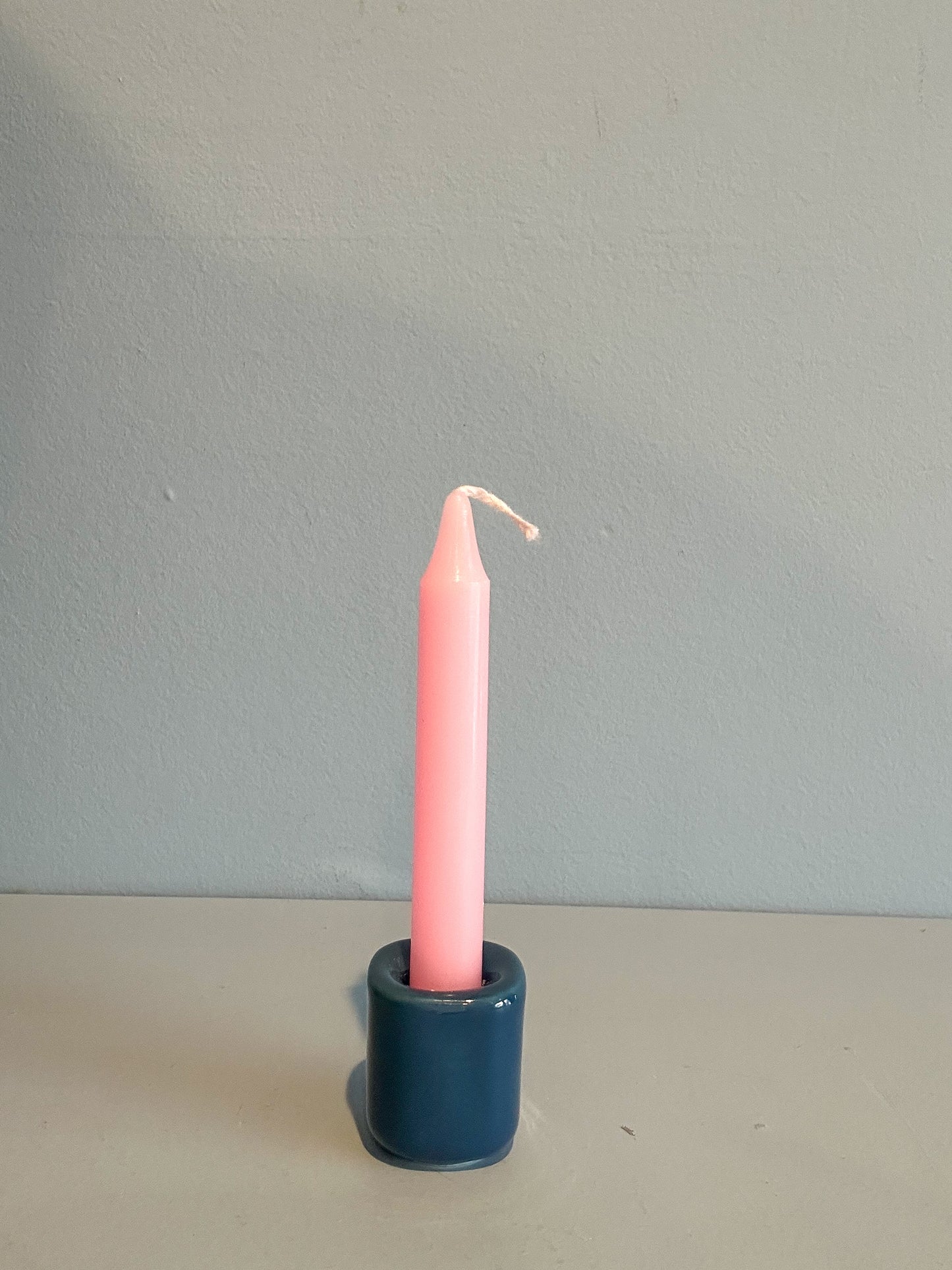 4” mini taper candle w/ holder