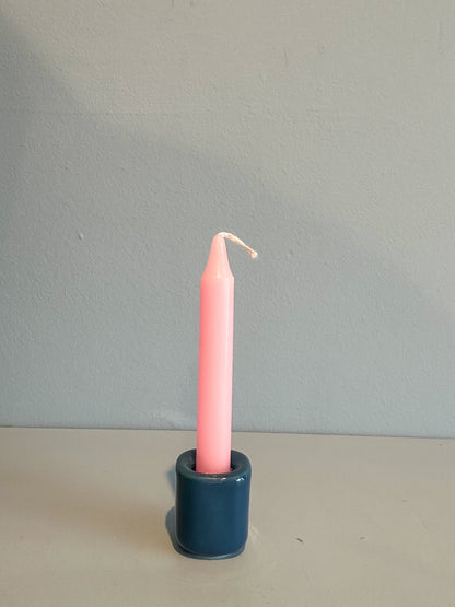 4” mini taper candle w/ holder
