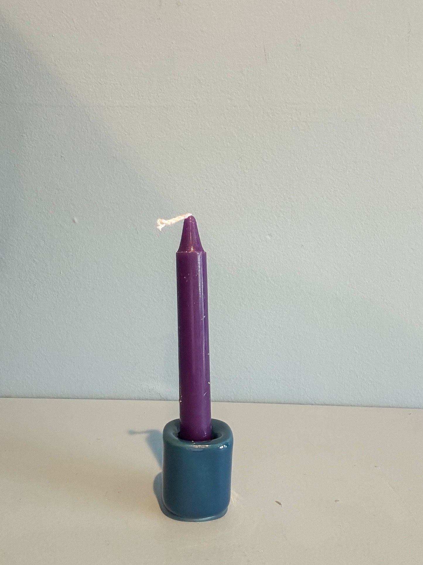 4” mini taper candle w/ holder