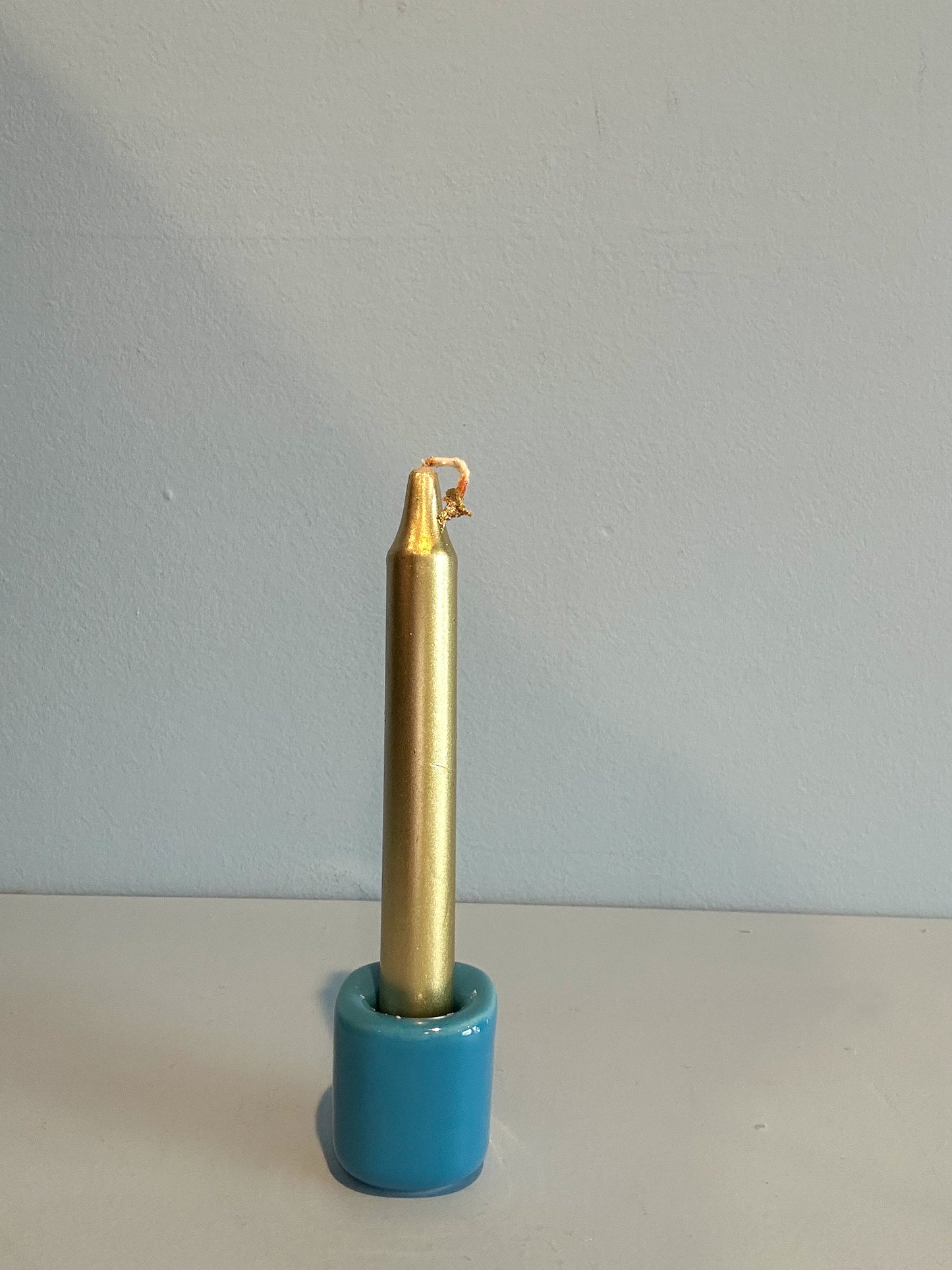 4” mini taper candle w/ holder