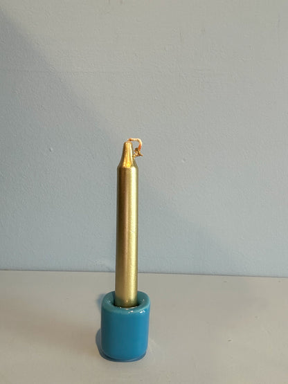 4” mini taper candle w/ holder