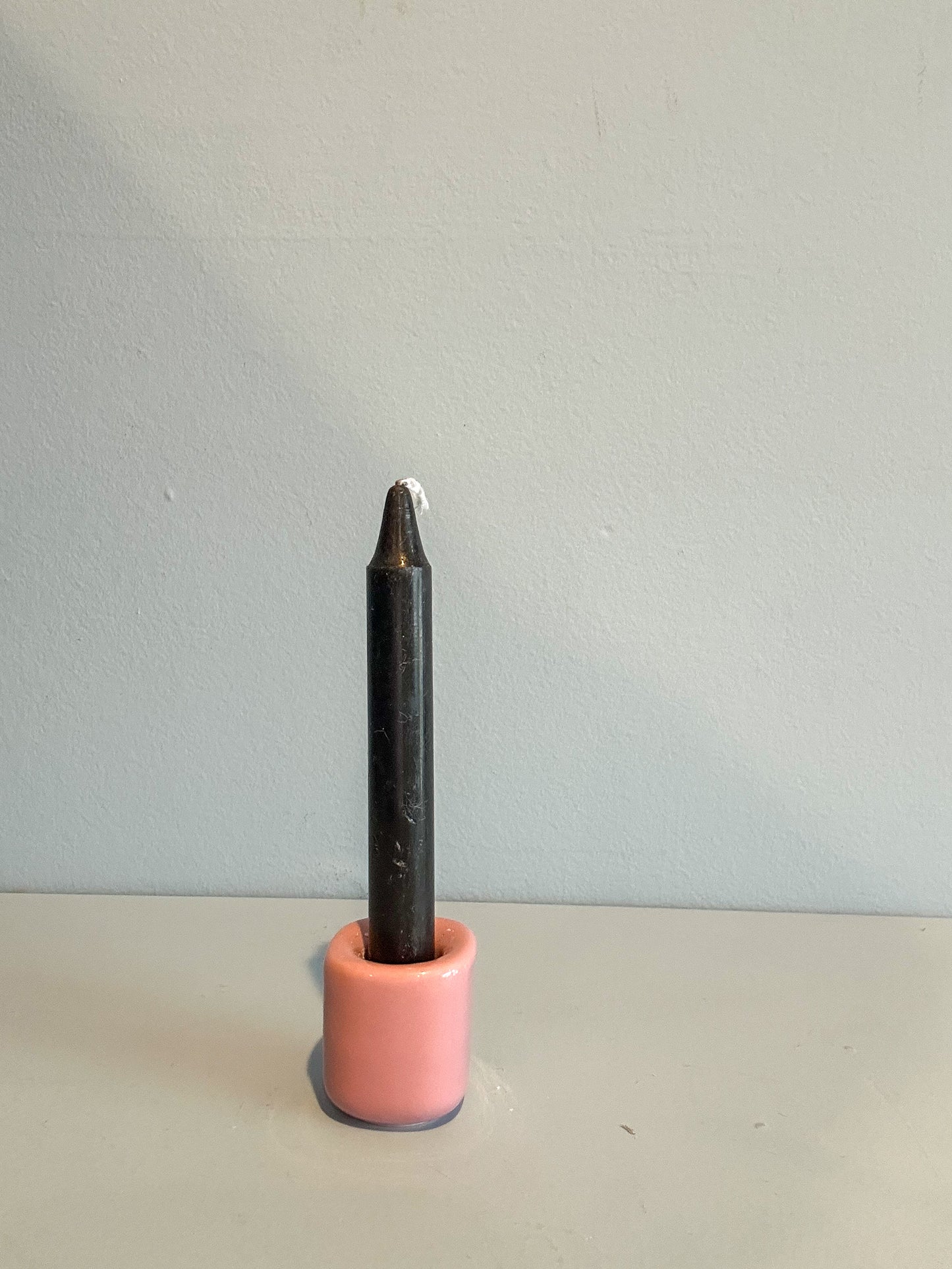 4” mini taper candle w/ holder