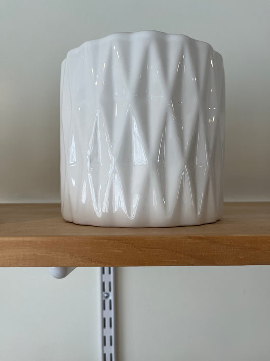 White Geometric Vase