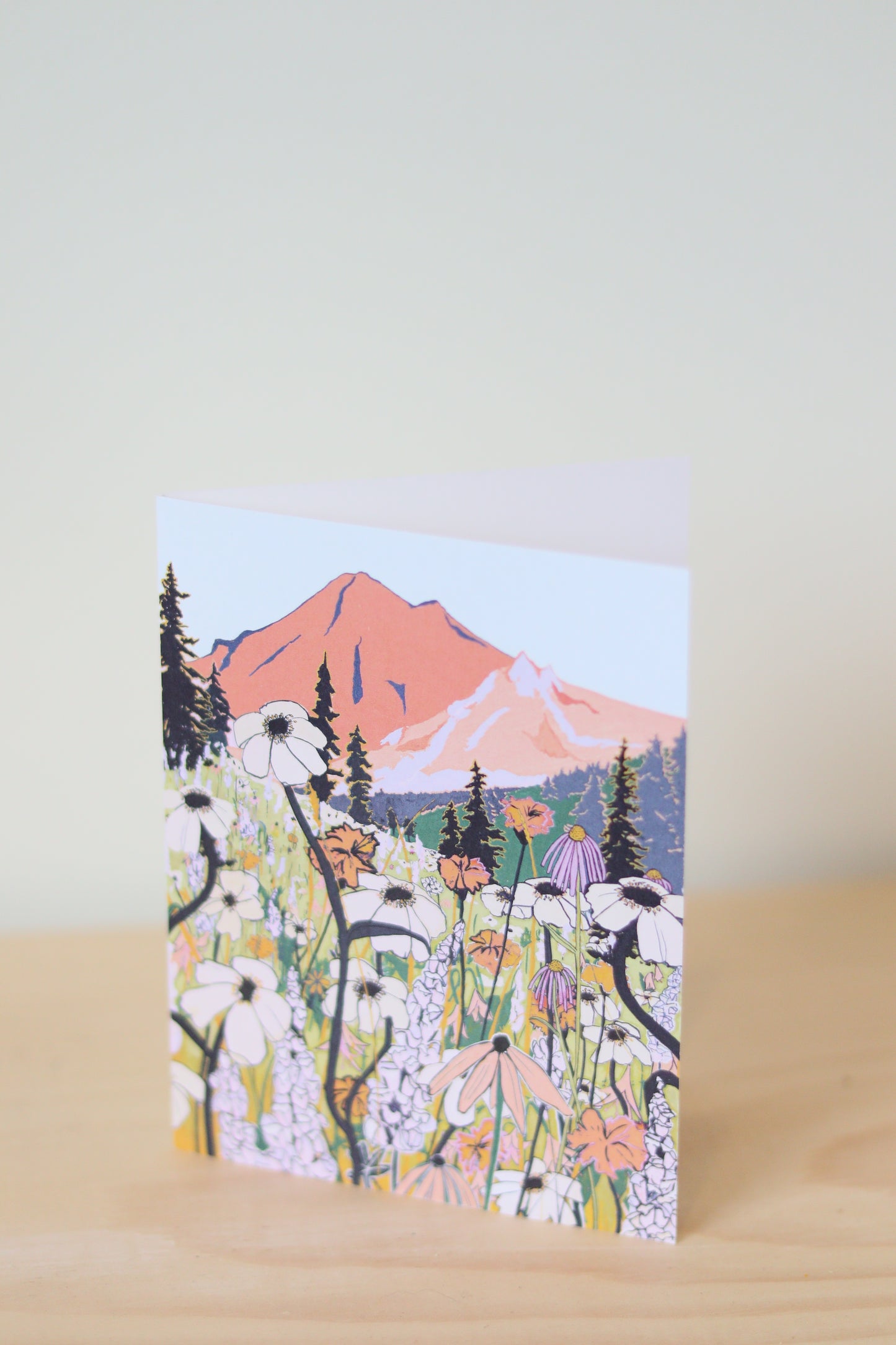 Wildflower Mountain Peach Card - Lizz Miles